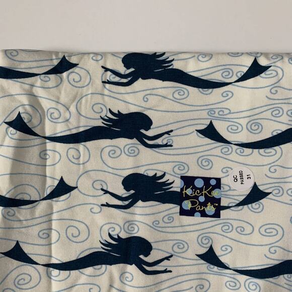 NWT Kickee Pants Bamboo Mermaid On Natural Swaddle Blanket - Picture 3 of 4